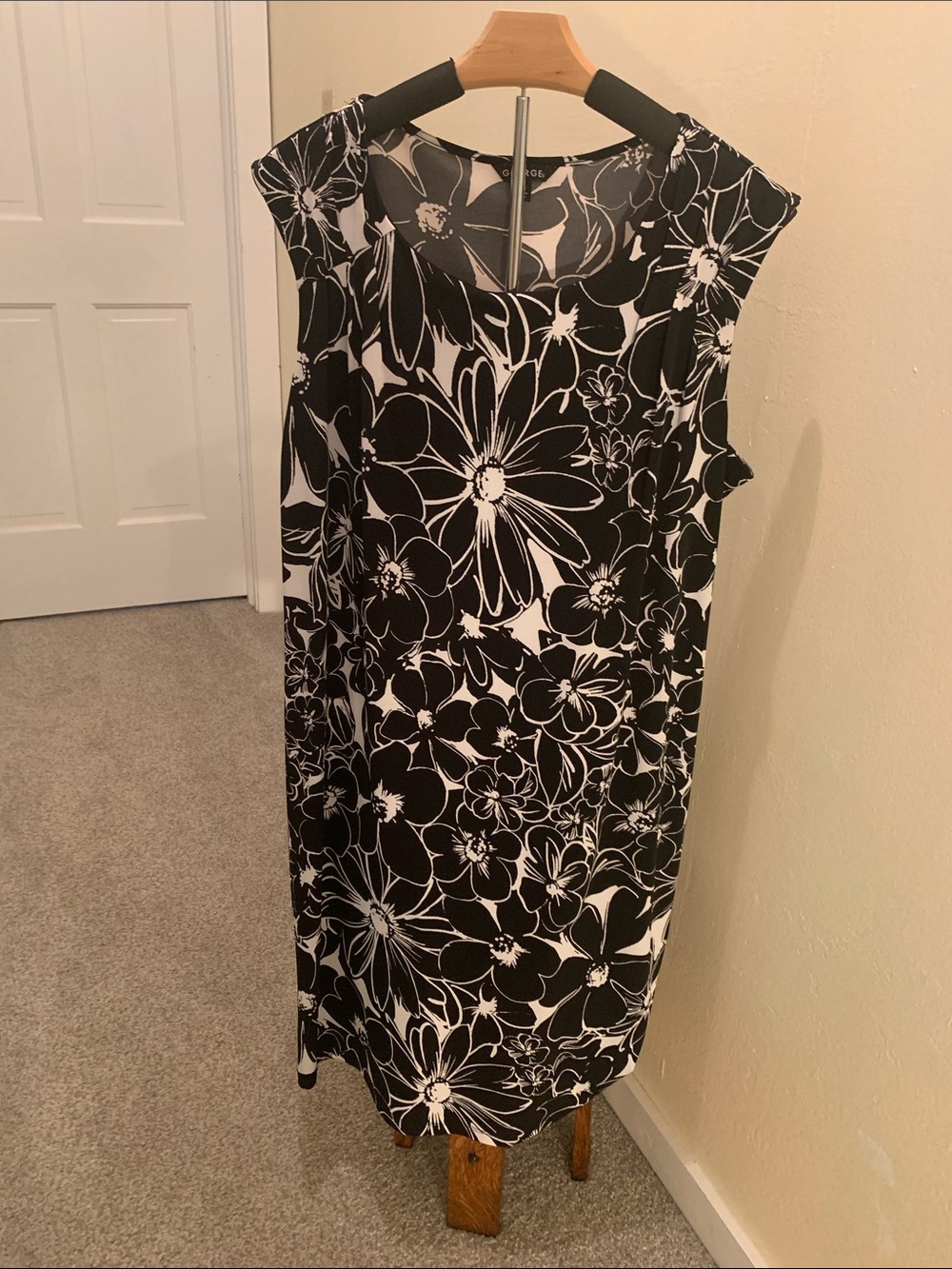 George Black & White Floral Midi Dress
